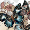 panneau simili papillons bleu