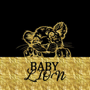 panneau polyester bébé lion