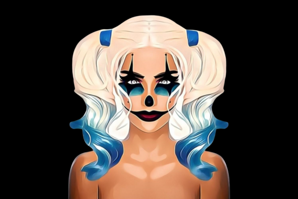 panneau simili clown bleu