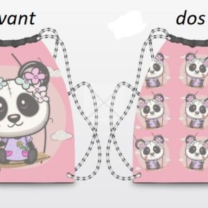 kit sac à dos panda rose