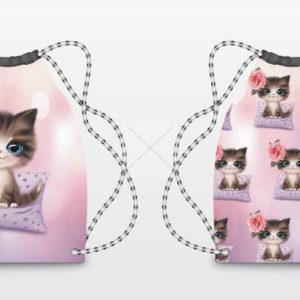 kit sac à dos chat rose violet