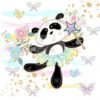 panneau polyester panda danseuse