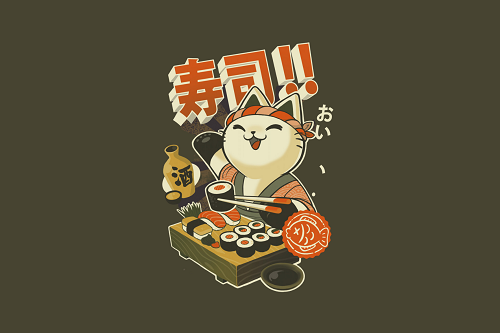 panneau simili chat sushis