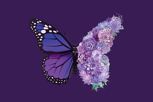 panneau simili papillons violets