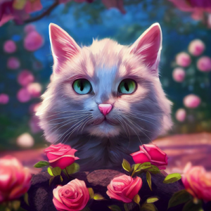 panneau simili chat fleurs