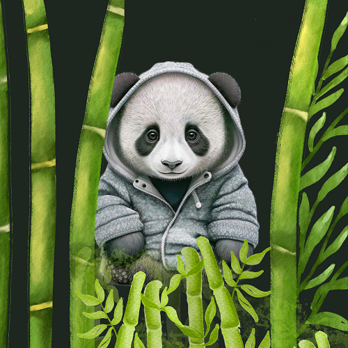 panneau simili panda bambou