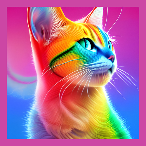 panneau simili chat multicolore