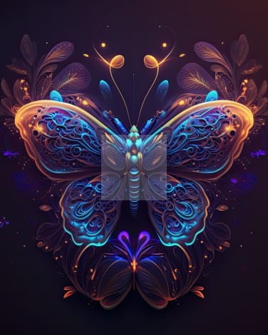 panneau polyester papillons
