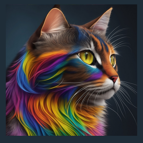 panneau simili chat multicolore