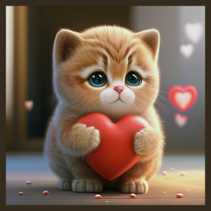 panneau simili chat coeur