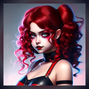 panneau simili fille cheveux rouges
