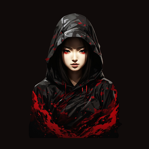panneau simili personnage noir et rouge