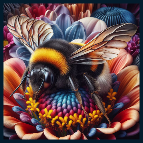 panneau simili abeille fleurs