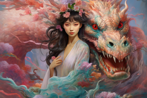 panneau simili femme dragon