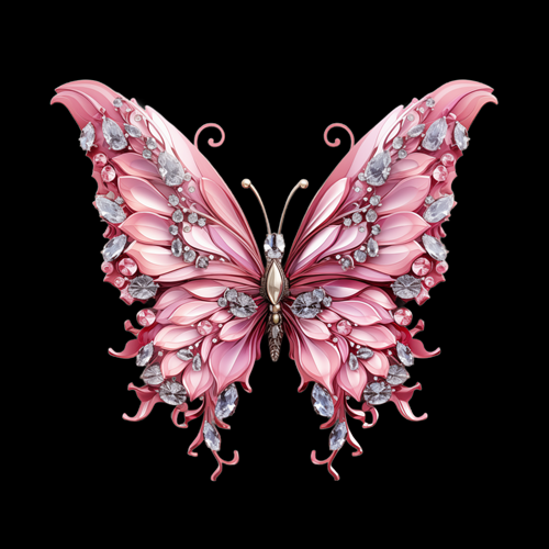 panneau velours papillon rose