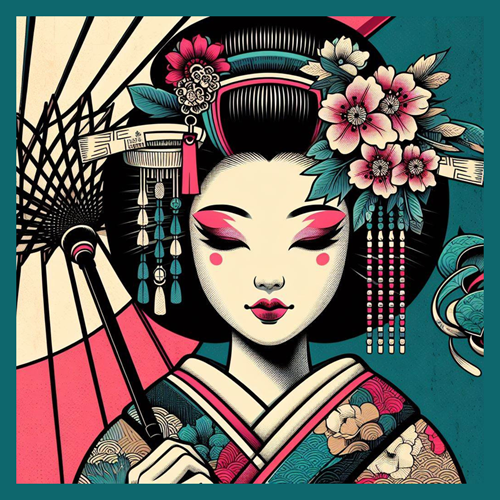 panneau velours femme geishas