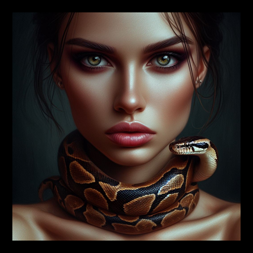 panneau velours femme serpent