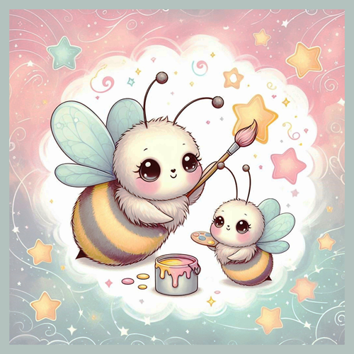 panneau velours abeille maman