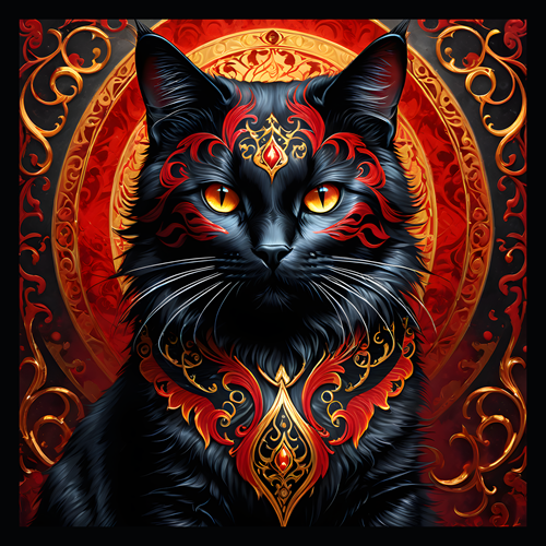 panneau velours chat rouge