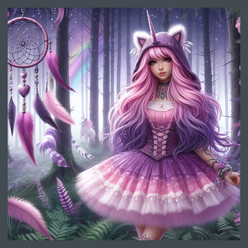 panneau velours fille tutu licorne