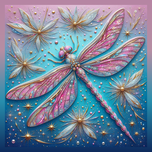 panneau velours libellule