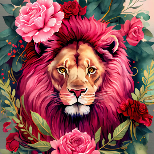 panneau velours lion rose