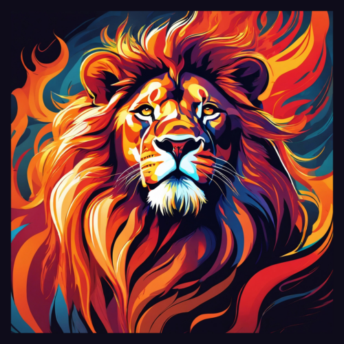 panneau velours lion