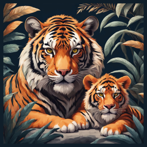 panneau velours duo tigre