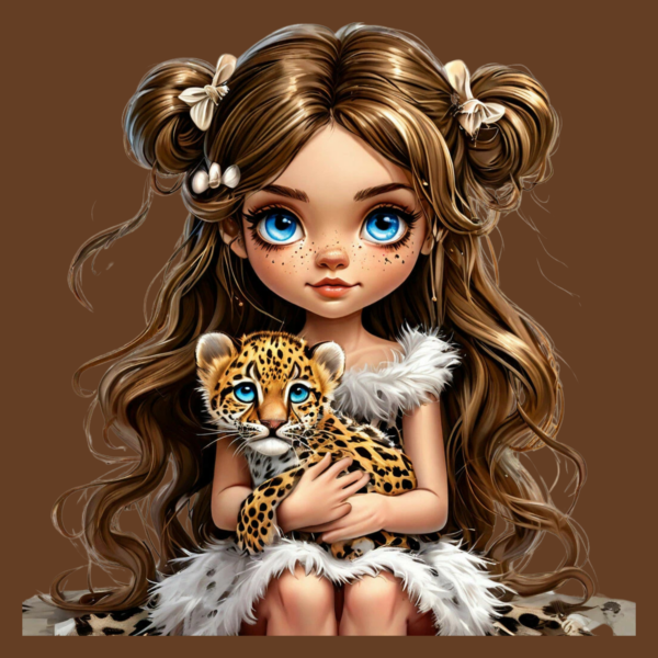 panneau velours fillette tigre