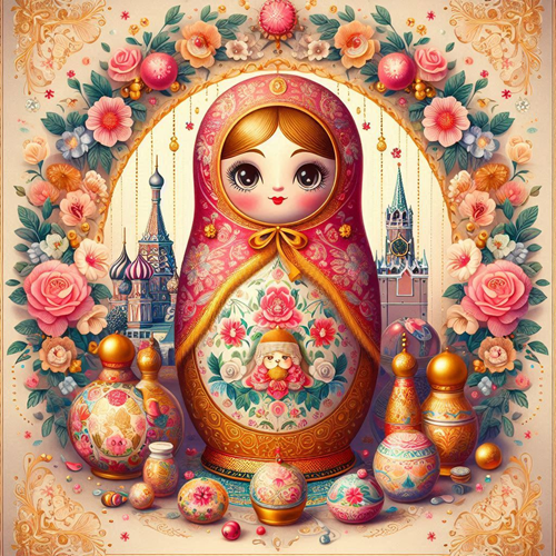 panneau velours poupée russe