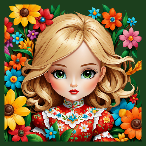 panneau velours fillette fleurs