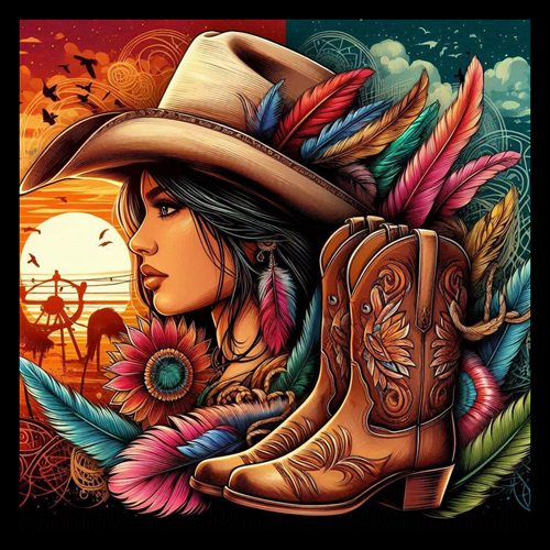 panneau velours femme country