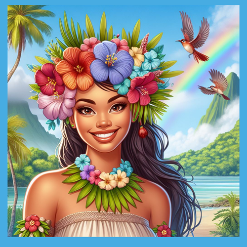 panneau velours femme couronne fleurs