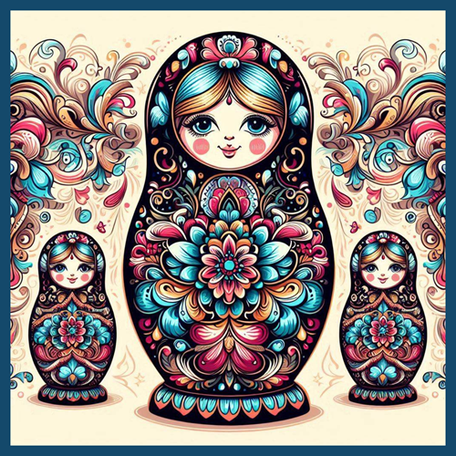 panneau velours poupée russe