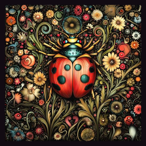 panneau velours coccinelle