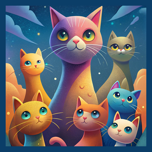panneau velours chats