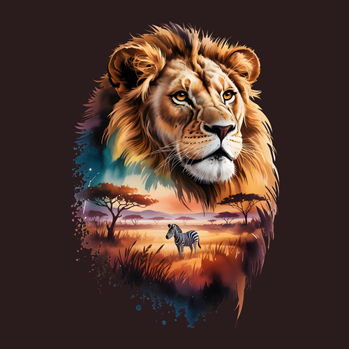 panneau velours lion