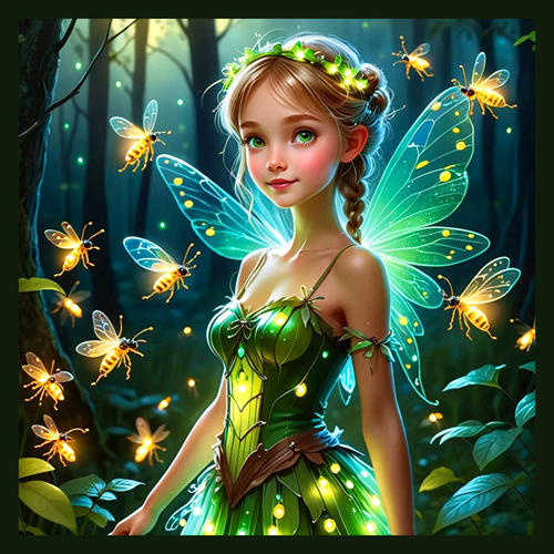 panneau velours fée verte