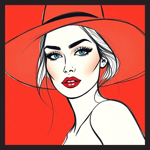 panneau velours femme chapeau