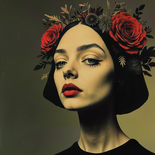panneau velours femme roses