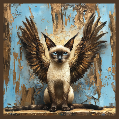 panneau velours chat ailes