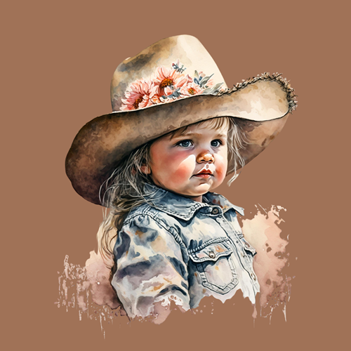 panneau velours fillette chapeau