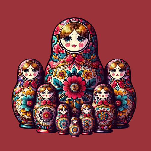 panneau velours poupée russe
