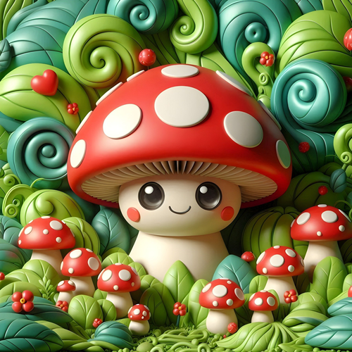 panneau velours champignon