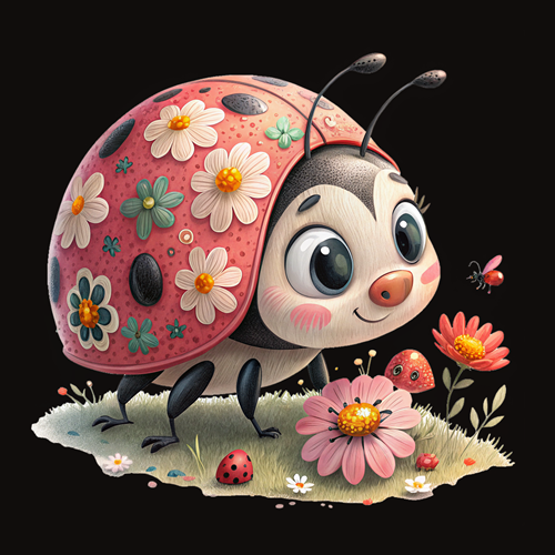 panneau velours coccinelle
