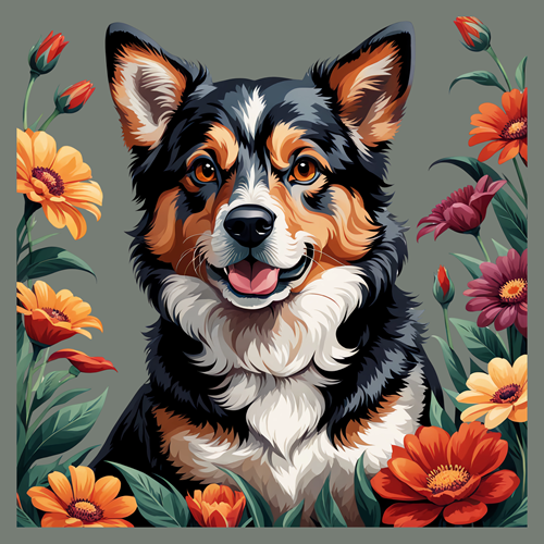 panneau velours chien