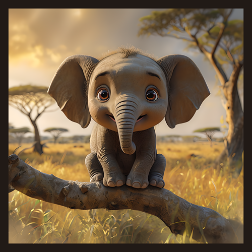 panneau velours éléphant