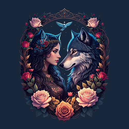 panneau velours femme loup
