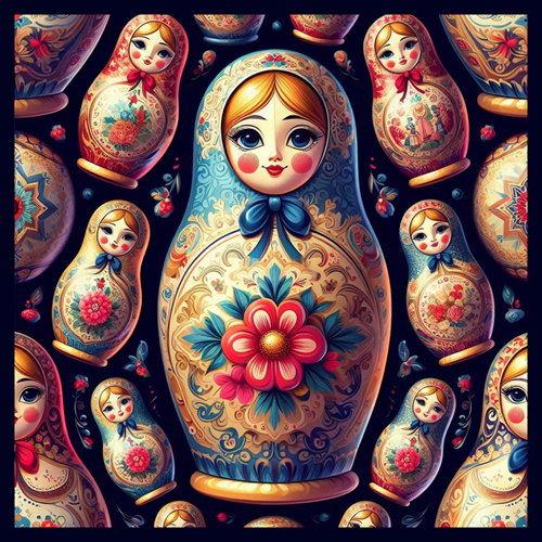panneau velours poupée russe