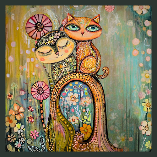 panneau velours chats